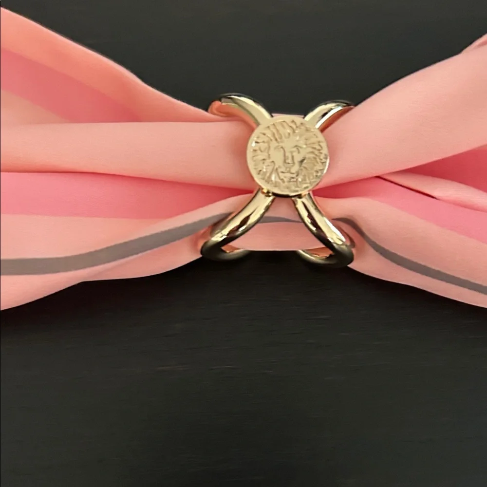 Anne Klein Pink and Gray Silk Scarf - Picture 7 of 7